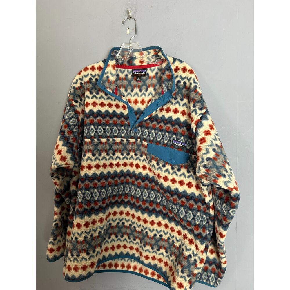 Mens Size Large Patagonia Synchilla 1/4 Snap Pullover Aztec Pattern Jacket